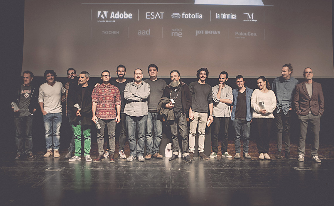 escenario con los 10 Premios Gràffica 2014